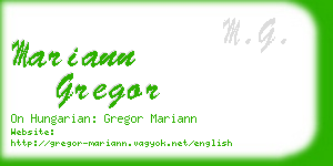 mariann gregor business card